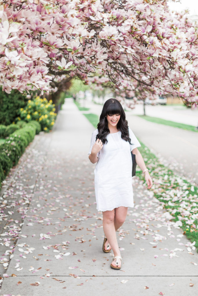 Eyelet and Mesh Shift Dress - Gap | www.femmesociety.ca | Photography by Royce Sihlis